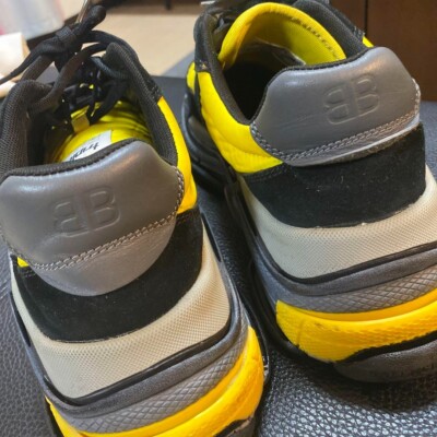 BALENCIAGA TRIPLE S(533886) Black and Yellow Sole Unit US size9 
