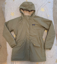 Patagonia Isthmus Parka Sherpa Lining Girls Jacket Youth XXL 16-18 Zip Up Hood
