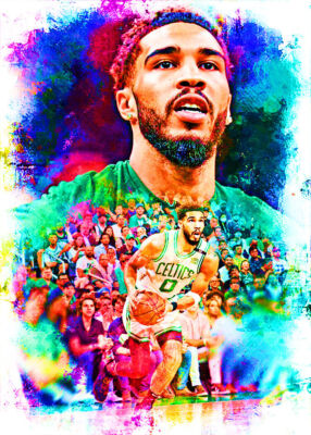 2022 JAYSON TATUM BC 3/10 ORIGINAL PRINT ART SKETCH CARD ARTIST SIGNED