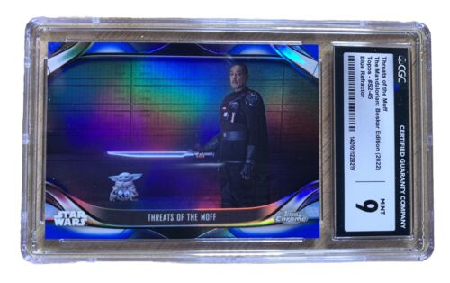 Topps Star Wars The Mandalorian Moff Gideon Blue Refractor S2-45 99/99 CGC 9 - Picture 1 of 3