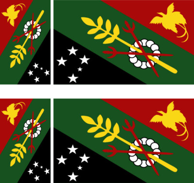 Simbuu Flag PAPOUASIE NOUVELLE GUINEE Lot 4 Vinyl Stiker autocollant Drapeau flag ...