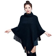 Sweater Cape Shawl Women Knitted Pullover Cardigan Topper Soft Knit Fall Winter