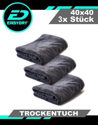 EASYDRY  3x Trockentuch Drying Towel 40 x 40cm Auto 1600GSM Autopflege trocknen