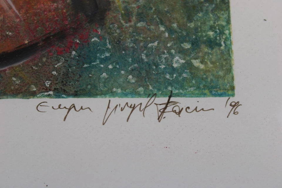 B8/ Eugen Virgil Facio - großes Clown Bild , ca. 100x69 cm. - handsigniert /H - Bild 4 von 4