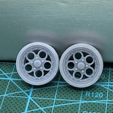 2) 3D Printed WELD Magnum Drag Race FRT WHEELS W Backs 1/24 LBR Model Parts