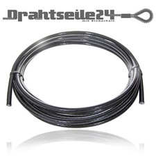 Drahtseil Stahlseil schwarz ummantelt Meterware 4mm 6mm 8mm DIN 13414-1 7x19
