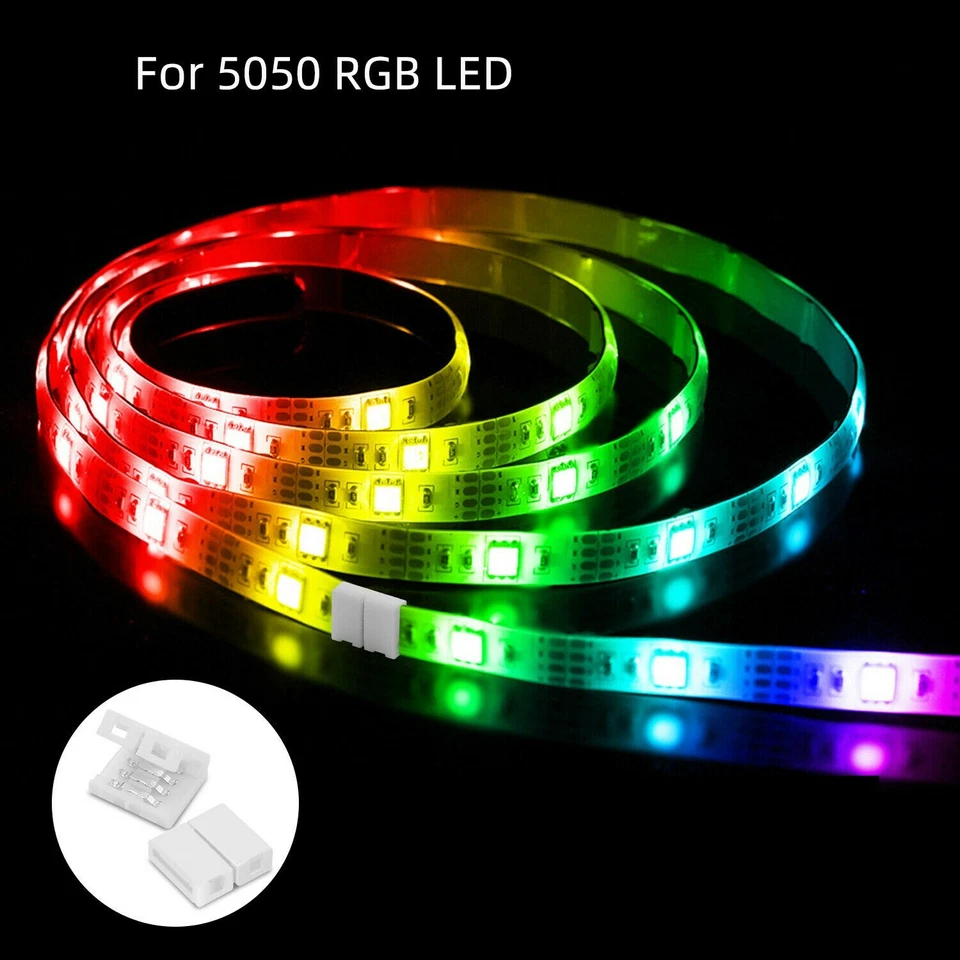 10pc 10mm 4Pin Solderless Connector Clip-on Adapter for 5050 RGB LED Strip Light - Image 4 of 4