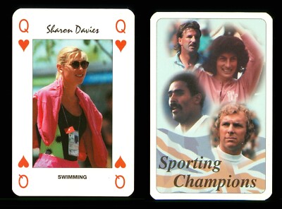 1 x Spielkarte 90er Jahre Sharon Davies Schwimmen - Herzkönigin S96