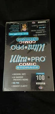ULTRA PRO COMIC PAGE CLEAR / BLACK BACK COMIC PAGE new in box 100