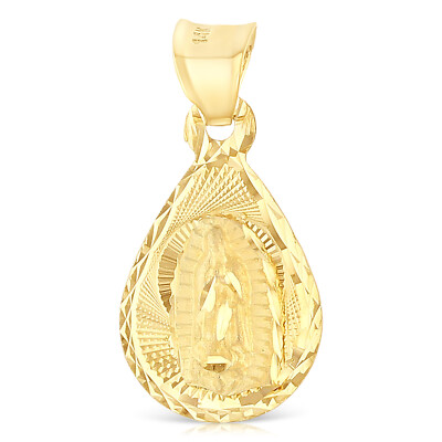 14K Yellow Gold Virgin Mary Guadalupe Stamp Religious Pendant Charm | eBay