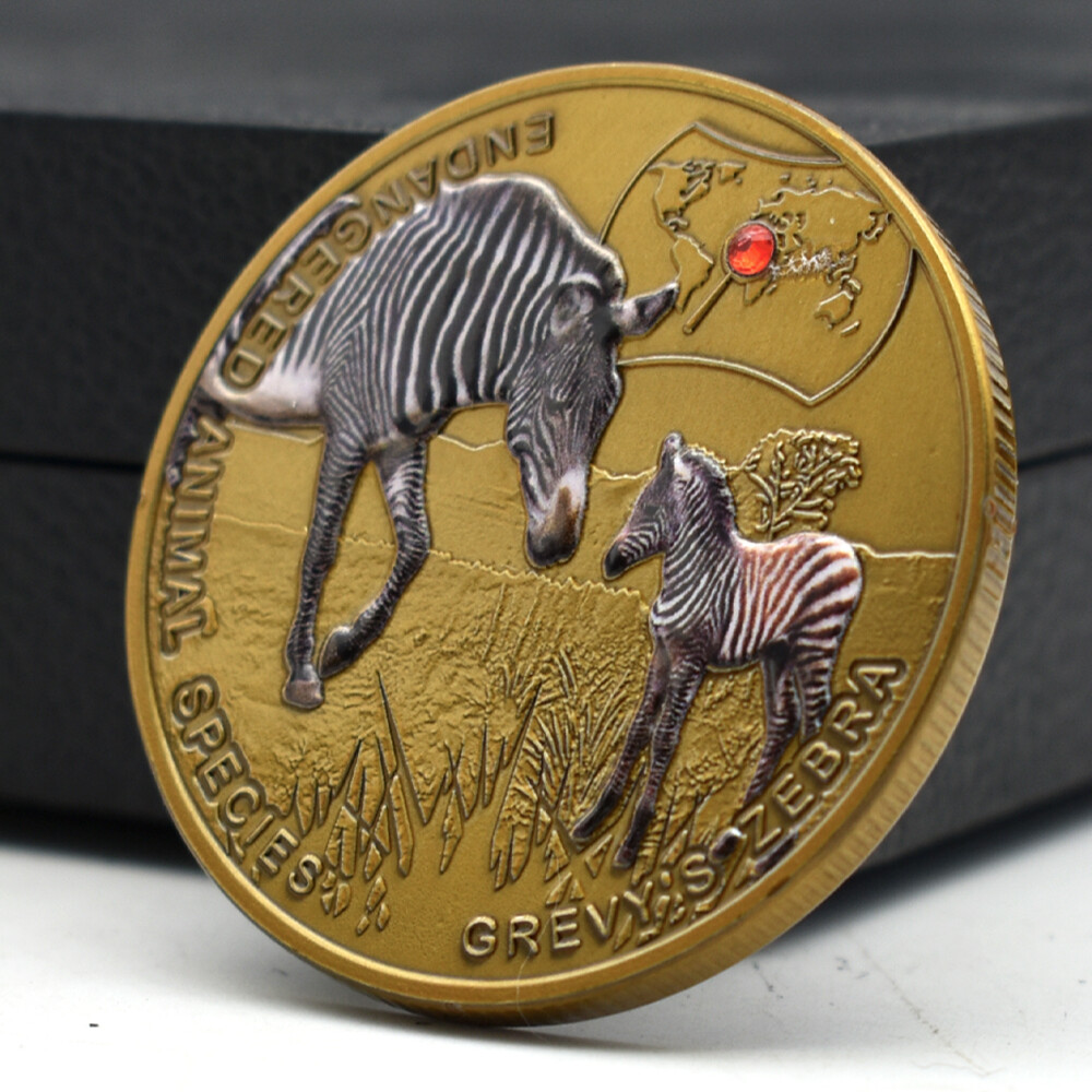 Africa Grevy's Zebra Golden Coin 2014 Zambia 1000 Kwacha