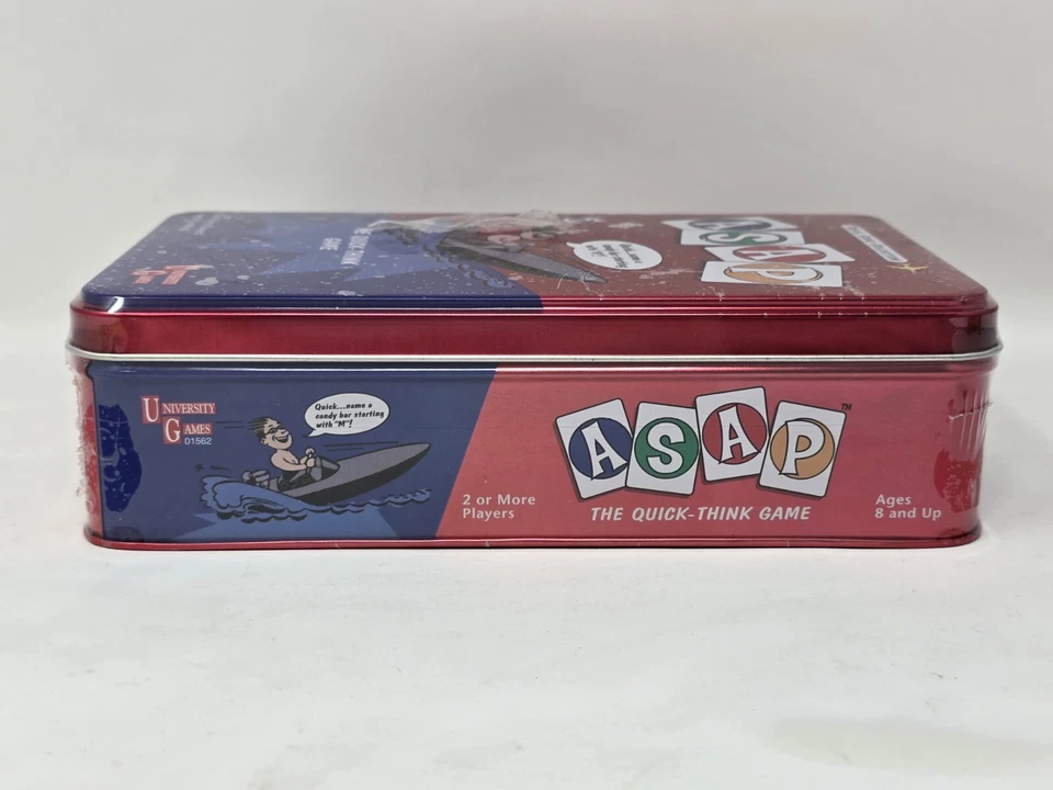 ASAP - The Quick-Think Card Game by University Games, 2003 - Tin Case - New - Image 3 of 4