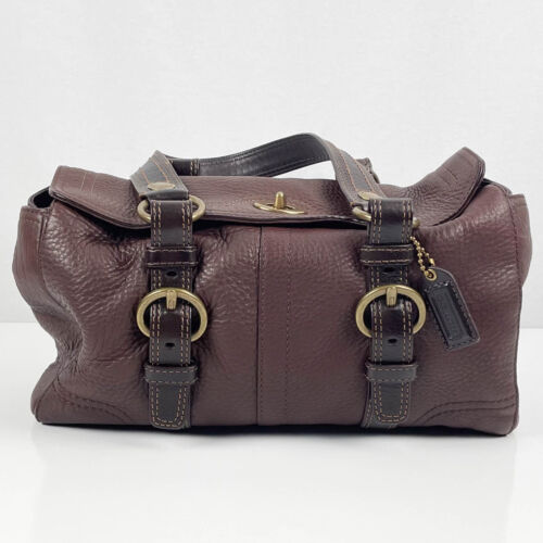 Coach Chelsea Brown Pebble Leather Satchel Shoulder Bag - 10953