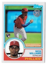 2018 Topps Chrome 1983 Silver Pack 69 Nick Williams Rookie Philadelphia Phillies