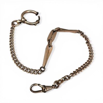 Antique Pocket Watch Chain Fob Gold Filled AM Charnier Victorian Edwardian 11 