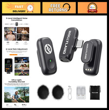 Wireless Microphone for iPhone Android, 48kHz Audio, Noise Cancellation, 200m