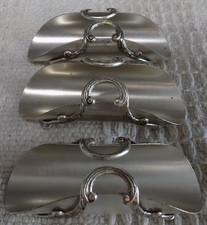 Vintage Silver Plated Set Of 3 Napkin Ring Holders Footed Ornate