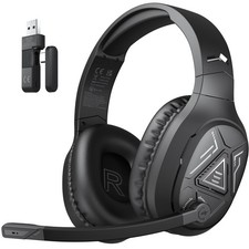 2.4GHz Wireless Gaming Headset with Noise Canceling Microphone for PS5, PC, P...