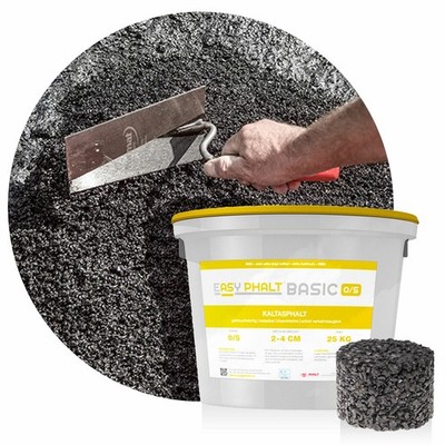 600 kg Kaltasphalt 0-5 mm EASYPHALT BASIC Reparaturasphalt Asphalt Kaltmischgut