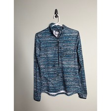 Nike Pro Teal Printed Half Zip Pullover Large