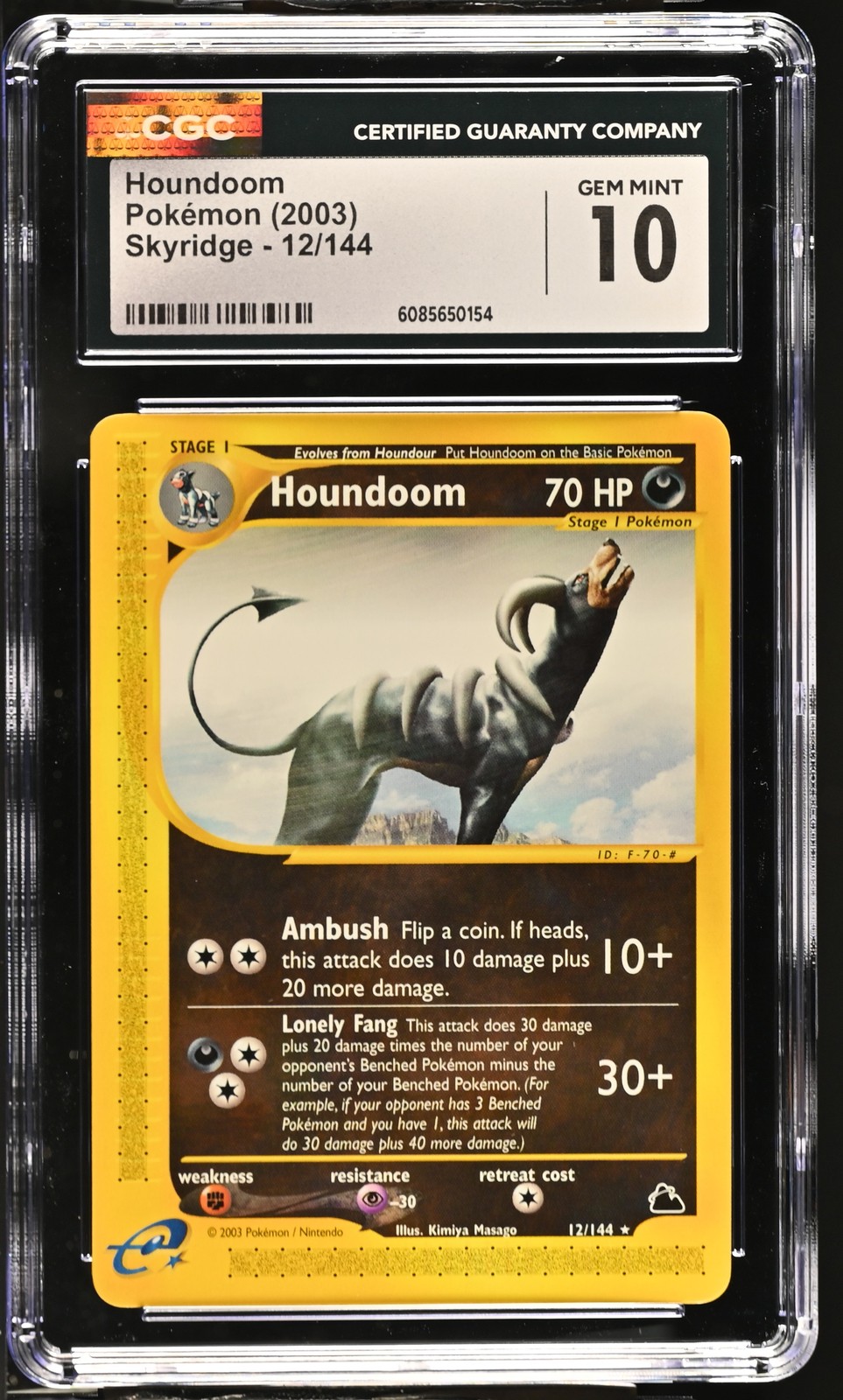 CGC 10 GEM MINT Houndoom 2003 Skyridge 12/144 Pokemon Card