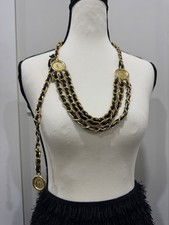 Vintage Gold Medallion Chain Belt Small  Medium from 1980-1990's