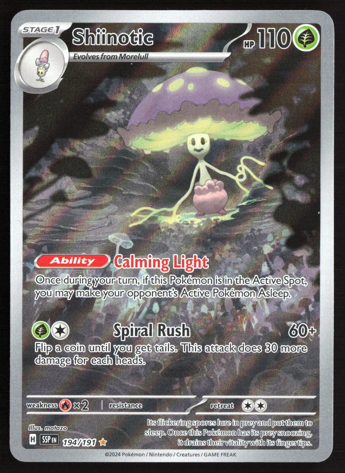 Pokemon Shiinotic Holo Surging Sparks 194/191 NM
