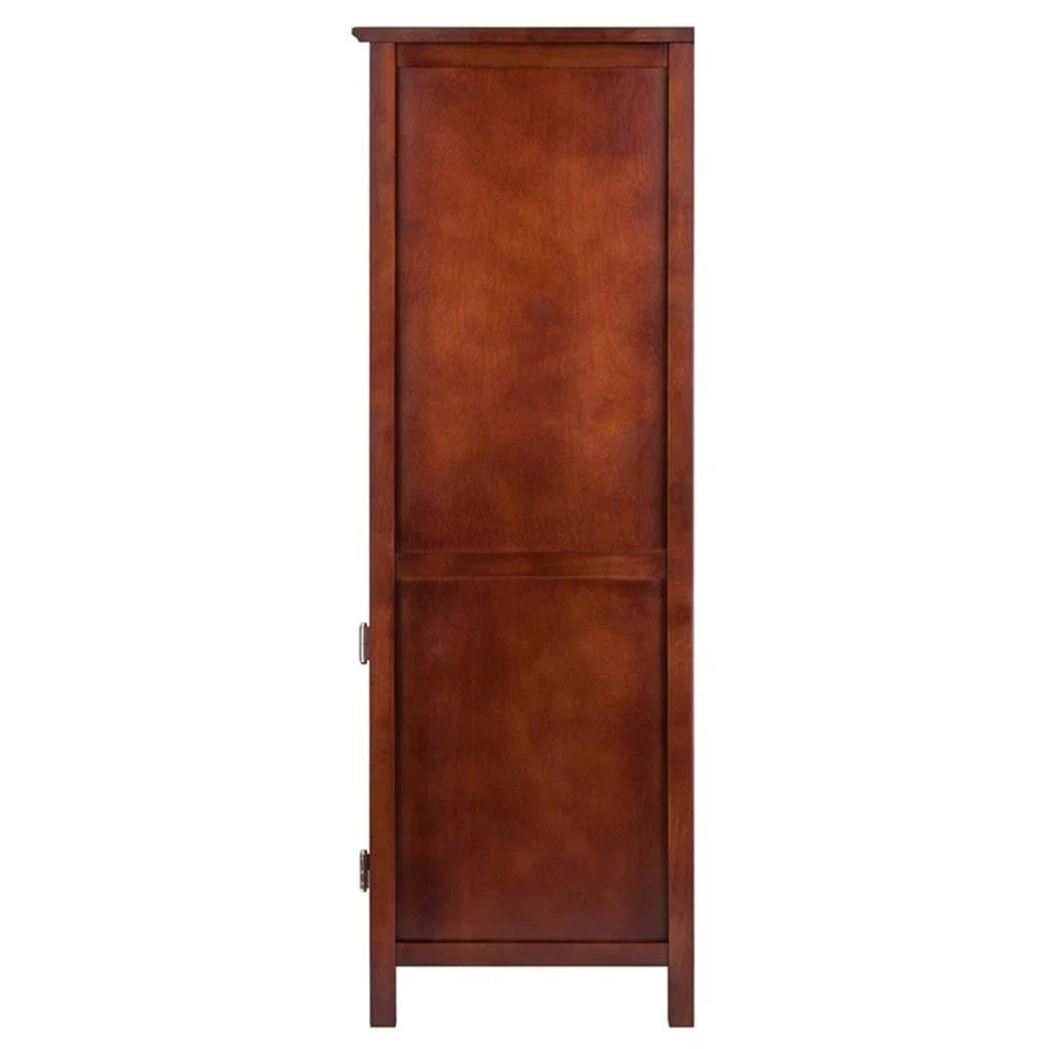 Winsome Brooke Transitional Solid Wood Cupboard with 2 Shelves in Antique Walnut - Image 4 of 4