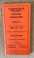 C&O(Chesapeake and Ohio) 4/27/69 Employee Timetable:Hinton/Huntington Divisions