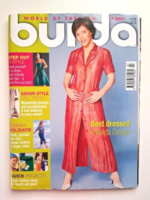 Burda World of Fashion Pattern Magazine July 2001 uncut sewing patterns