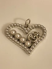 Gucci Silver Tone Zipper Pull Button Stamped Charm