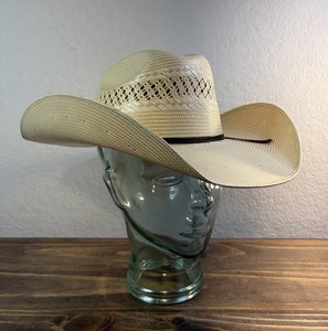 Alamo Hat Co. Straw Iron Weave Cowboy Hat Men’s Sz 7 1/4 Western Wear Rodeo EUC!