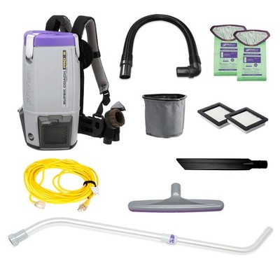 Backpack Vacuum Commercial 6 Quart Corded Telescoping Wand ProTeam Super Coach
