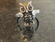 James Avery Woodlands Owl Sterling Silver Ring Size 6 Retired