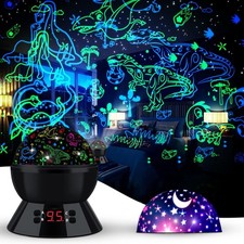 Dinosaur Night Light Projector for Kids Toys Boys Room, 360 Black-2