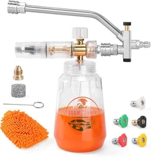 Fast Shipping Foam Cannon for Pressure Washer Snow Foam Lance 1/4" + 5 Nozzles
