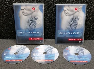3 DVD Set Basic Life Support BLS Course HeartCode & Renewal by American Heart