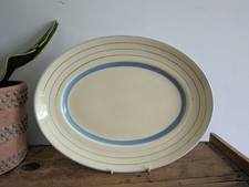 VINTAGE ART DECO CLARICE CLIFF Wilkinson Banded STRIPE SERVING PLATTER Newport 
