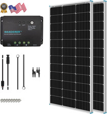Renogy 200 Watt 12 Volt Monocrystalline Solar Panel Starter Kit with 2 Pcs 10