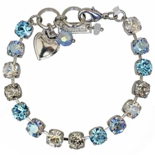 Mariana  Rhodium Italian Ice BLUE IRIDESCENT MOONLIGHT Crystal Tennis Bracelet