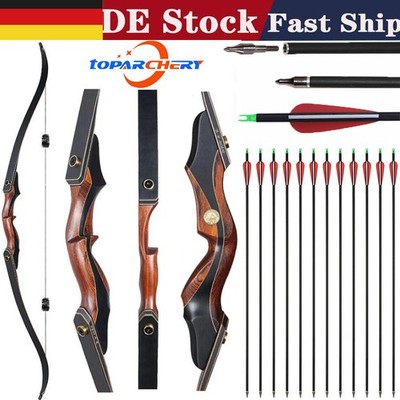 60 Zoll Recurvebogen 25-50lbs Takedown Jagdbogen Bogenschießen Pfeil Jagd Ziel