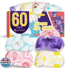 AROIC 60 Pack Steam Eye Masks Disposable for Dry Eyes, Heated Eye