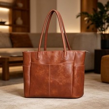 Large Tote Bag for Women Work Vegan Leather 23L Womens Tote Purse with Zipper...