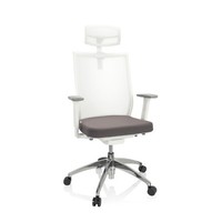 BüRostuhl Drehstuhl Netz Chefsessel Mit KopfstüTze Aspen White Pro Hjh Office