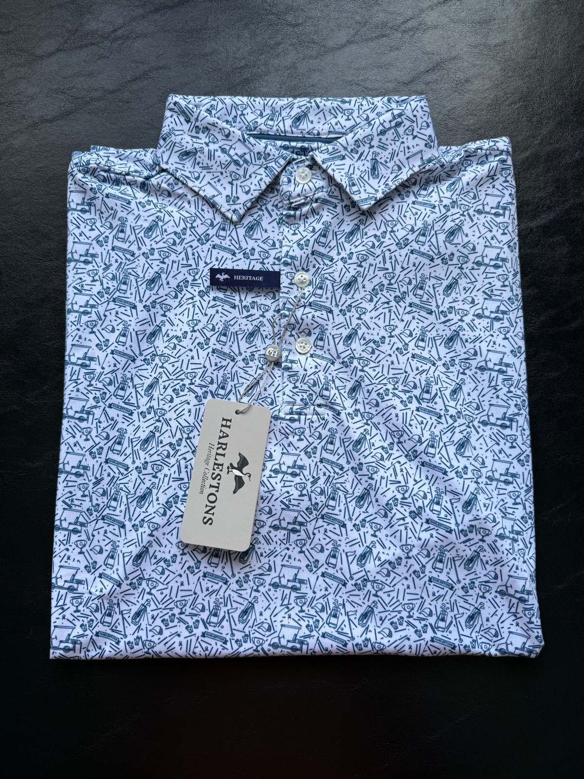 Nwt Men's Harlestons Palmer Polo, Color: White, Size: Medium