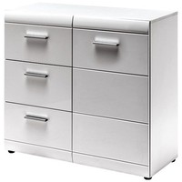 Kommode 96Cm Hochglanz Weiß Flurschrank Sideboard Highboard Schrank Anrichte