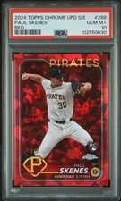 2024 TOPPS CHROME SAPPHIRE UPDATE SER RED #288 PAUL SKENES 5/5 PSA 10