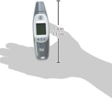 HealthSmart Digital Ear Thermometer LCD Display Gray/White with Protective Cover