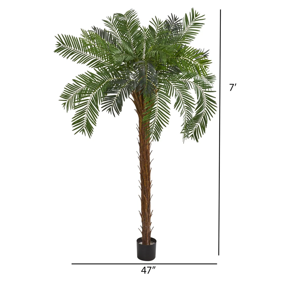 Palmera artificial Cycas casi natural de 84" de alto en verde/negro Foto 2 de 4