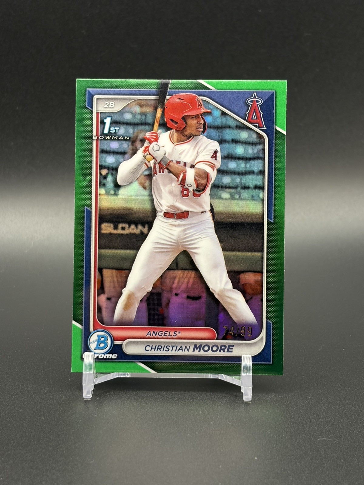 Christian Moore 2024 Bowman Draft Chrome Green Refractor /99 (RC)  #BDC-13 1st